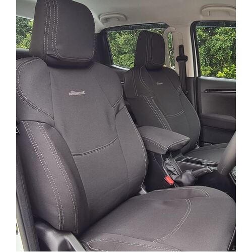 BUNDLE Mazda BT-50 TF Series (2021-Current) GT/SP/Thunder/XTR/XTR LE Dual Cab in Black Neoprene with Black Stitching