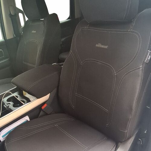 BUNDLE DODGE RAM DT Series 1500 Crew Cab in Black Neoprene with Charcoal Stitching