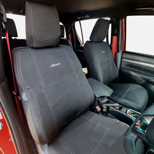 BUNDLE TOYOTA HILUX N80 GR Sport Dual Cab in Black Neoprene with Red Stitching